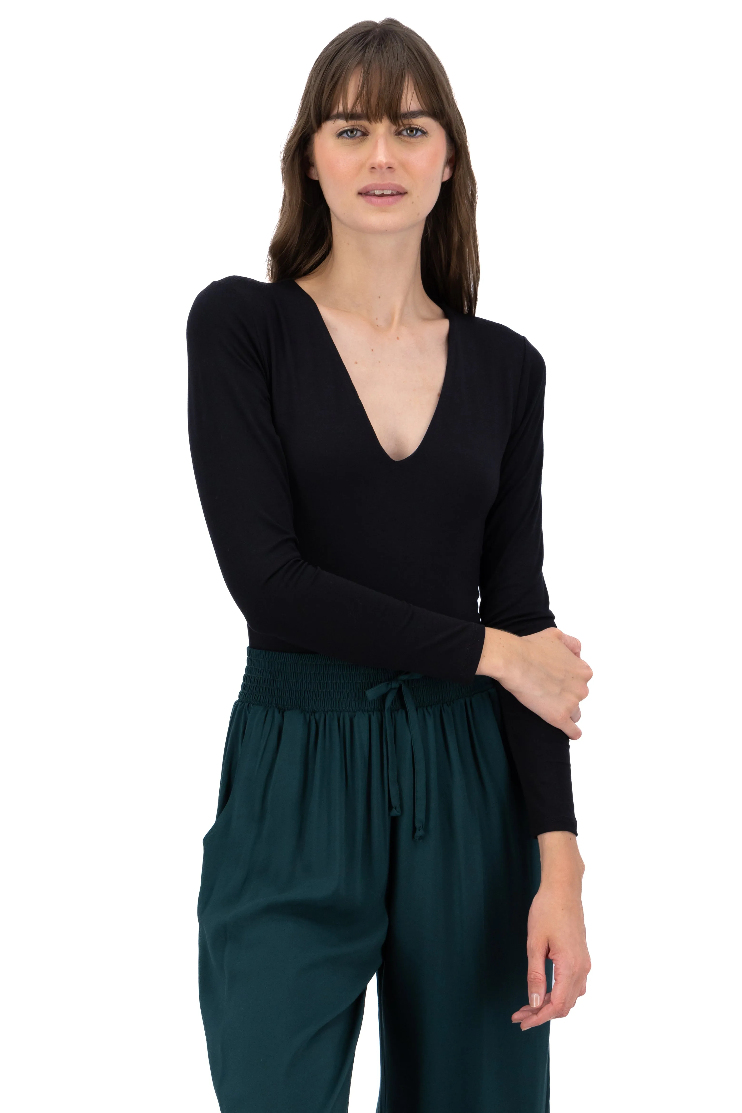 Bodysuit escote v manga larga sold by Shasa