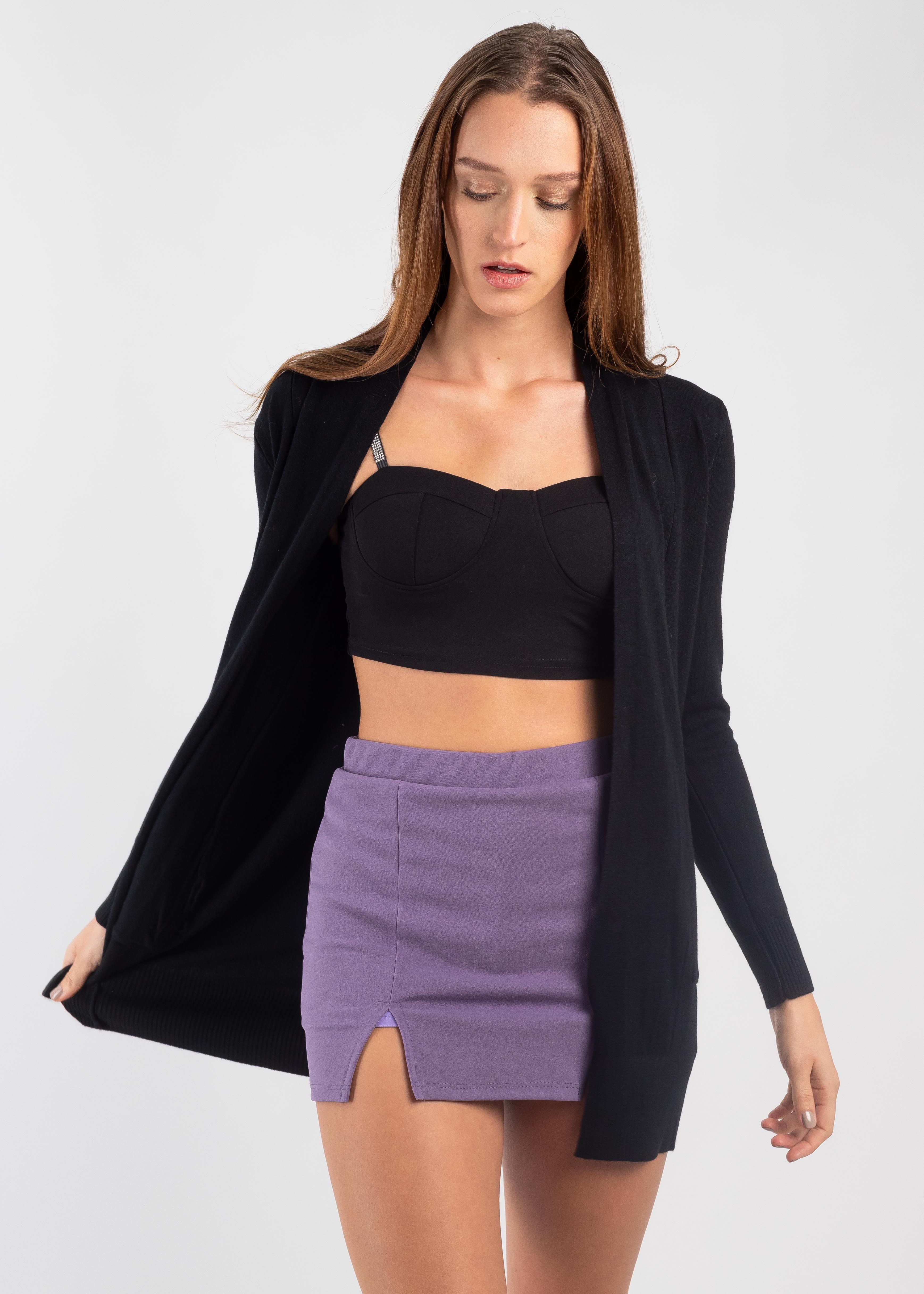 Cárdigan liso cuello redondo sold by Shasa