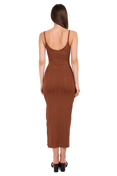 Vestido Midi Acanalado Abertura sold by Shasa product image thumbnail 4