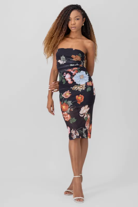 Vestido nesh estampado flores drapedado sold by Shasa