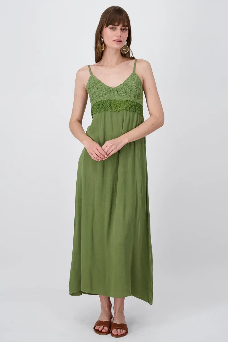 Vestido crochet liso tirantes sold by Shasa