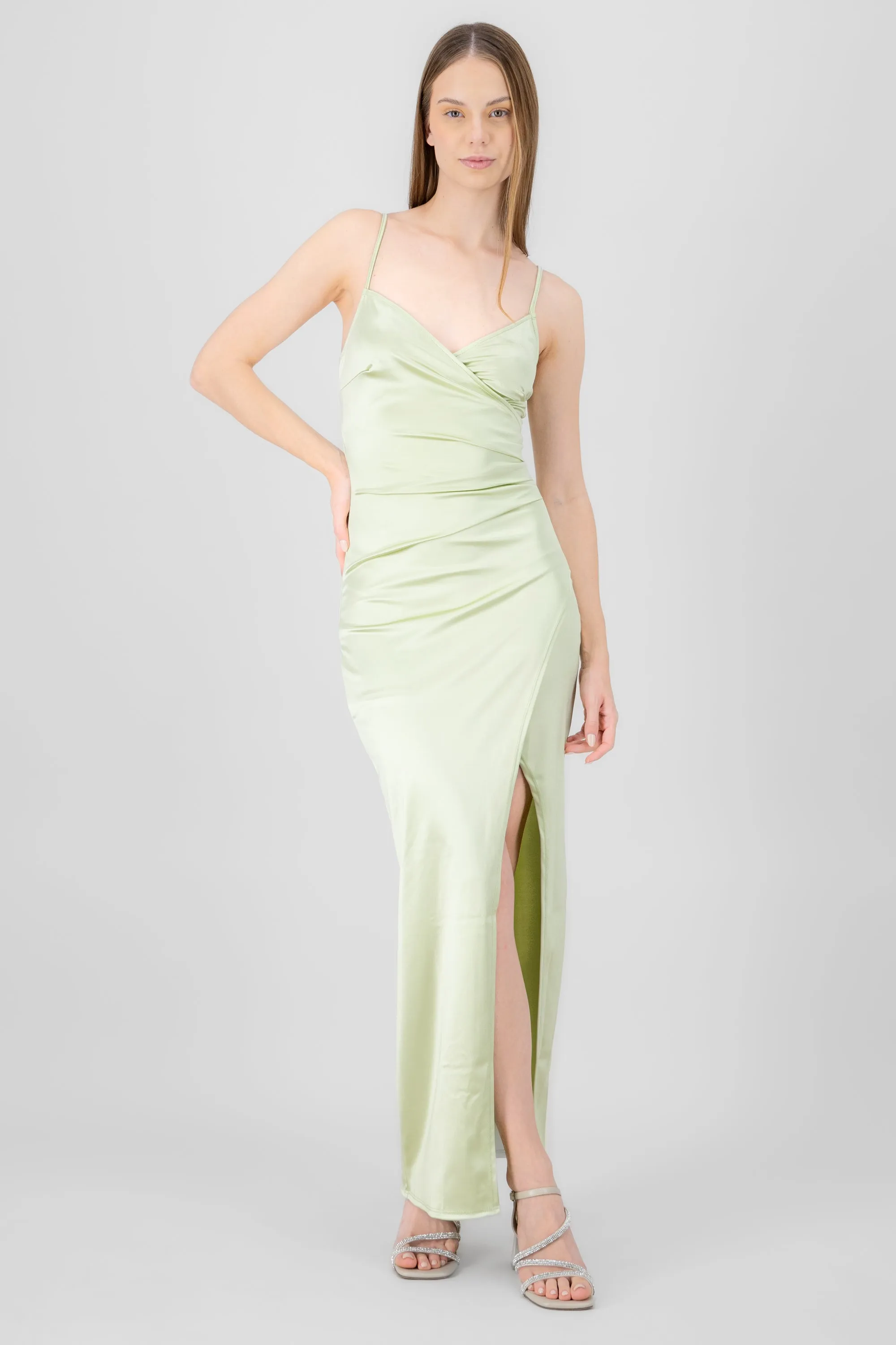 Vestido Maxi Satín Escote Cruzado sold by Shasa product image thumbnail 2