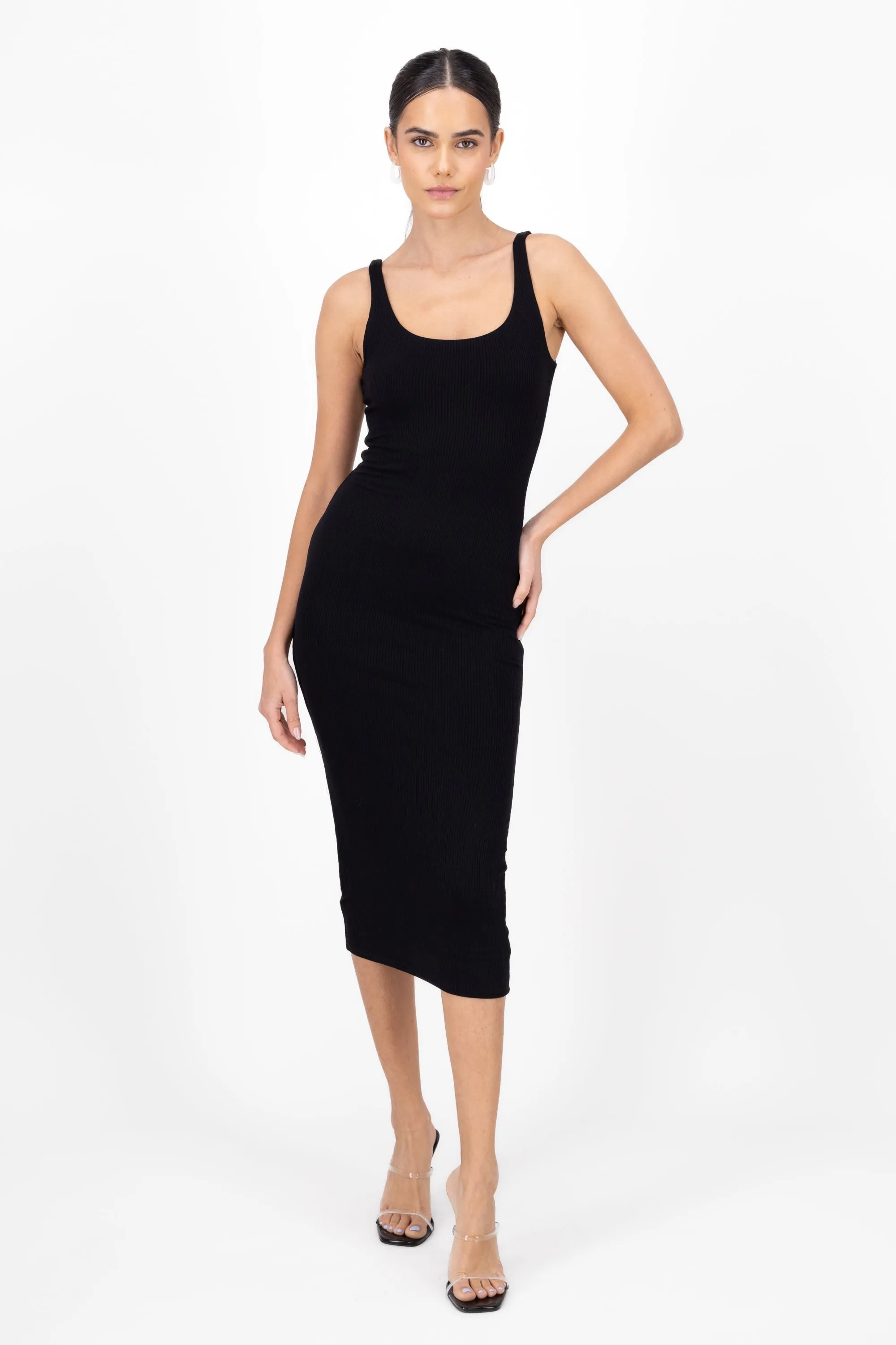 Vestido midi doble tela sold by Shasa