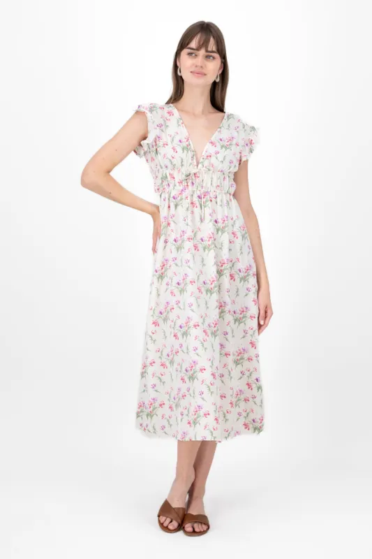 Vestido midi flores sold by Shasa
