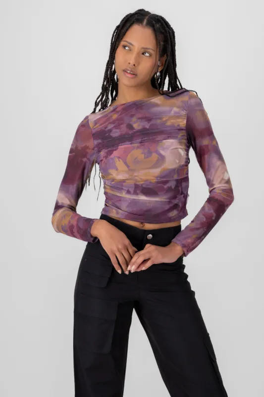 Top de mesh degradado con manga larga sold by Shasa