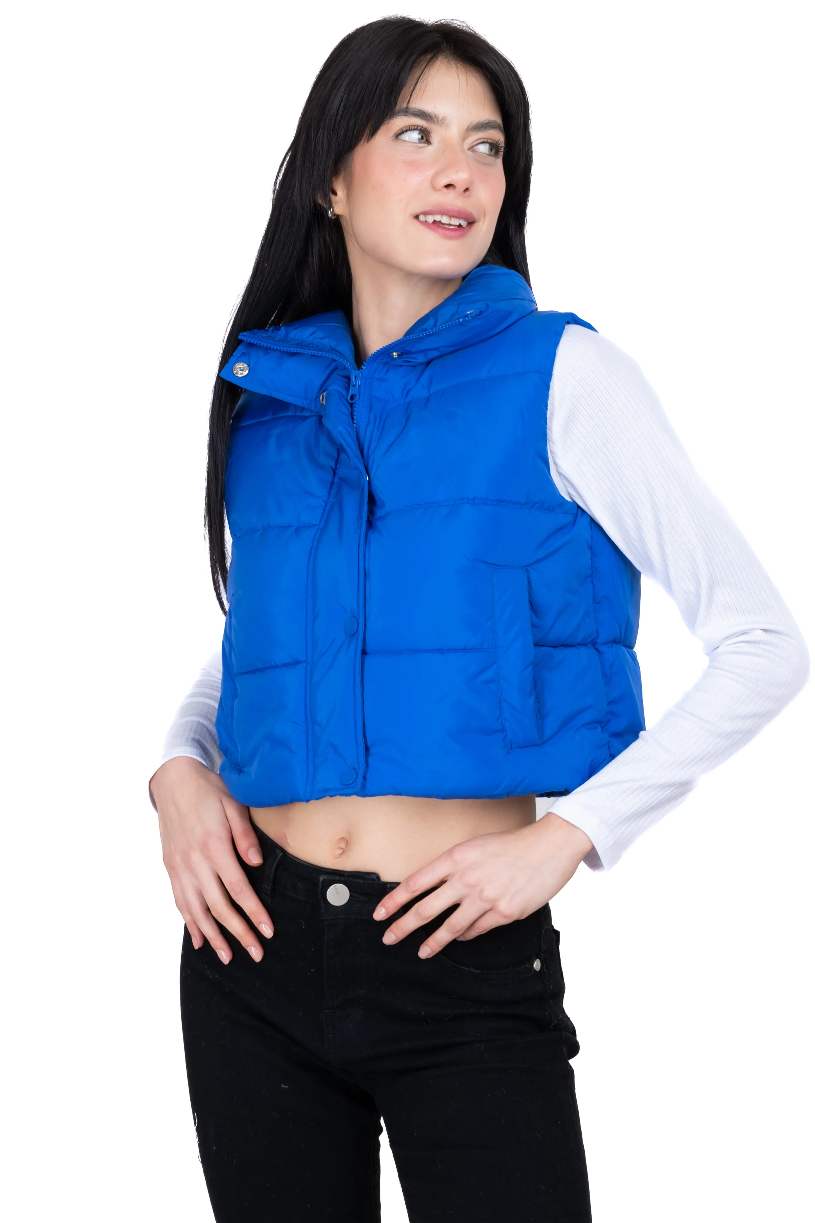 Chaleco crop puffer monocolor sold by Shasa