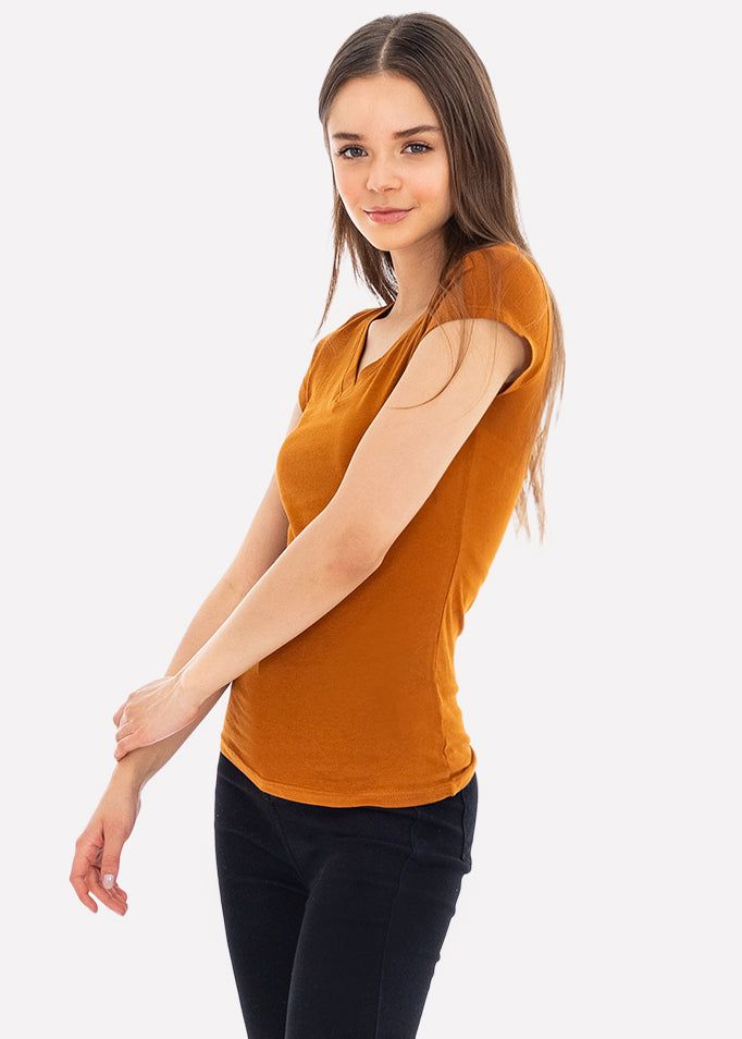 Blusa manga corta cuello v sold by Shasa