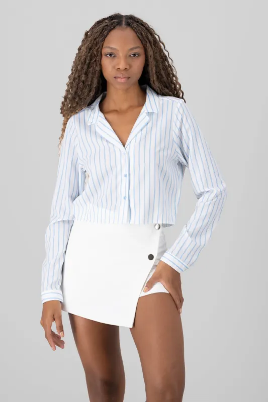Camisa crop manga larga detalle rayas sold by Shasa