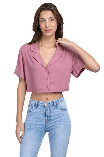 Camisa crop lisa sold by Shasa