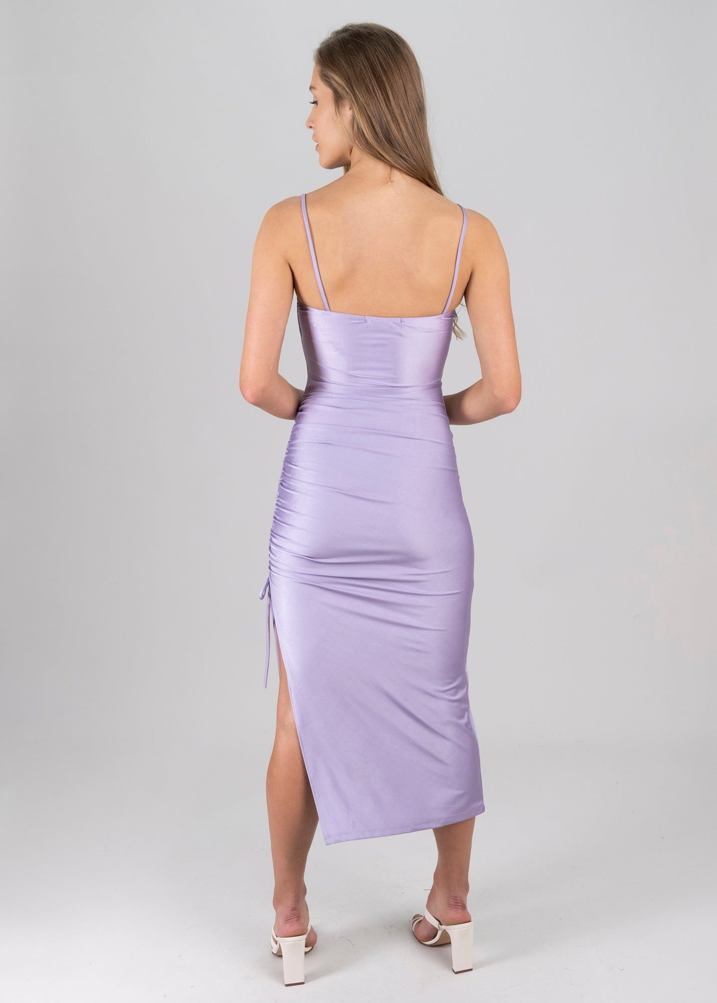 Vestido maxi satín fruncido jareta sold by Shasa product image thumbnail 4