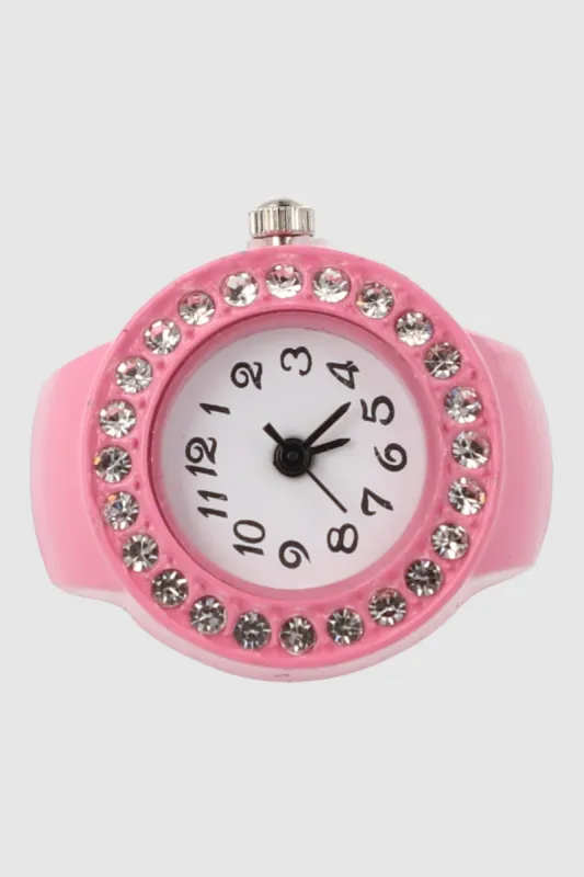 Anillo reloj brillos color sold by Shasa