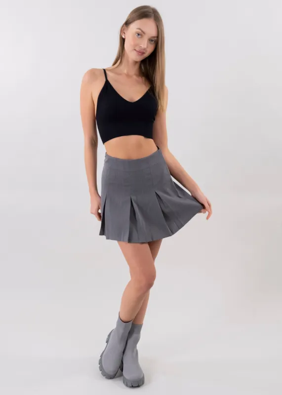 Falda mini tableada lisa sold by Shasa