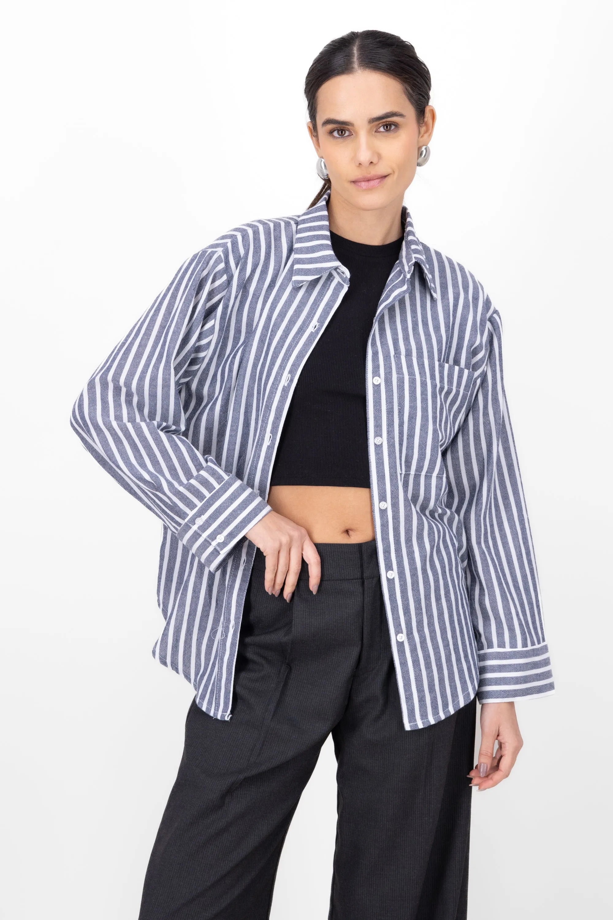 Camisa manga larga rayas sold by Shasa