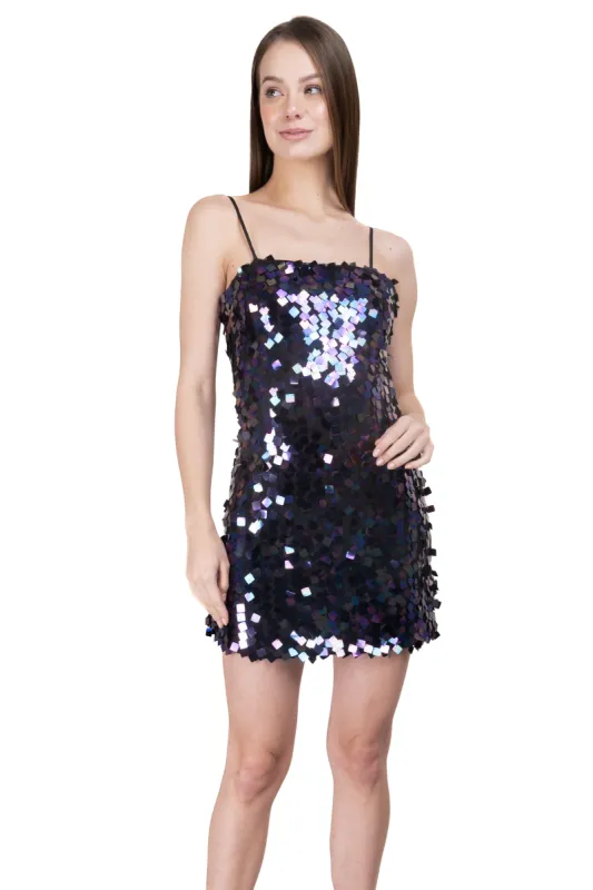 Vestido mini lentejuela cuadrada sold by Shasa