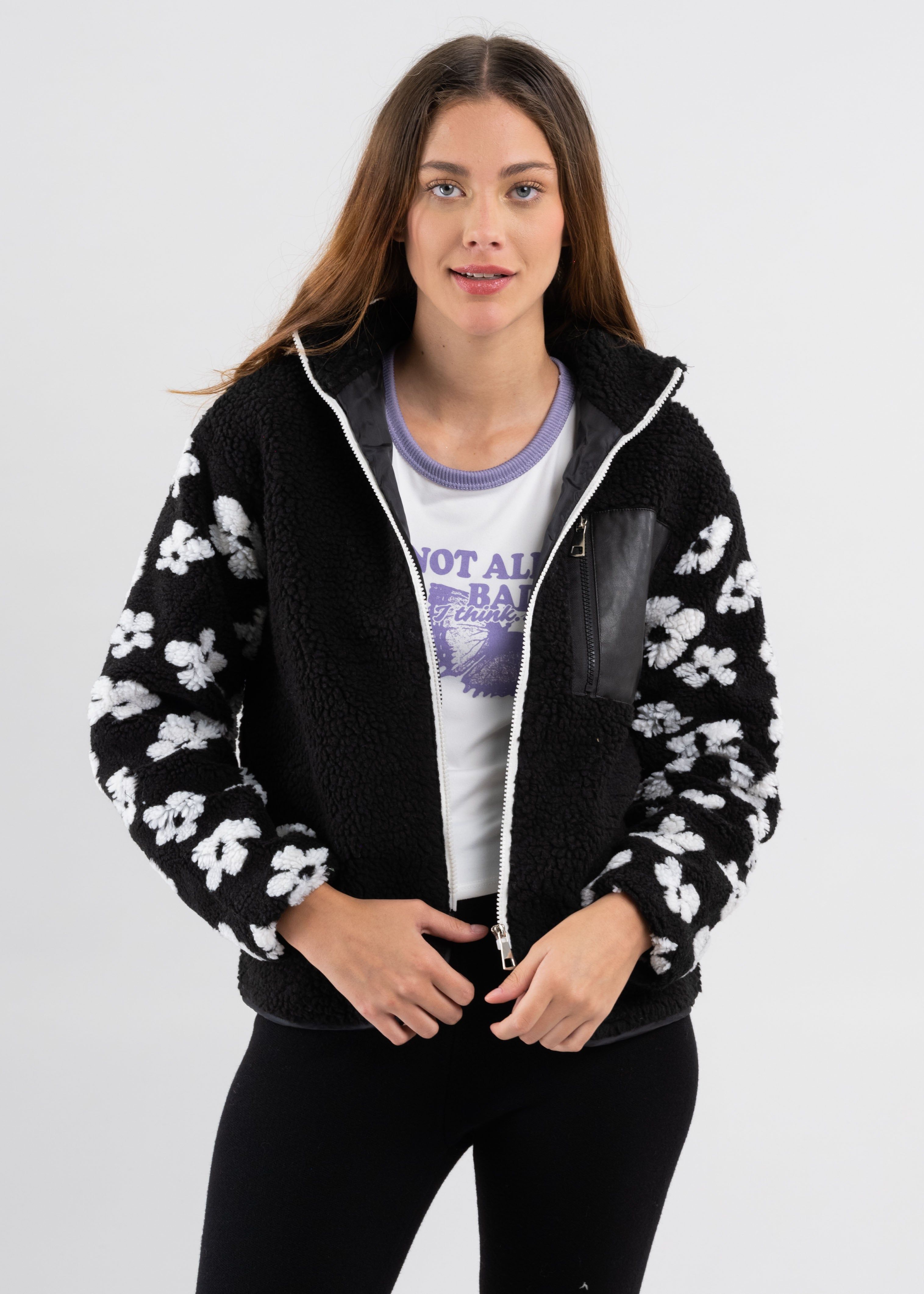 Chamarra peluche bicolor flores sold by Shasa product image thumbnail 5