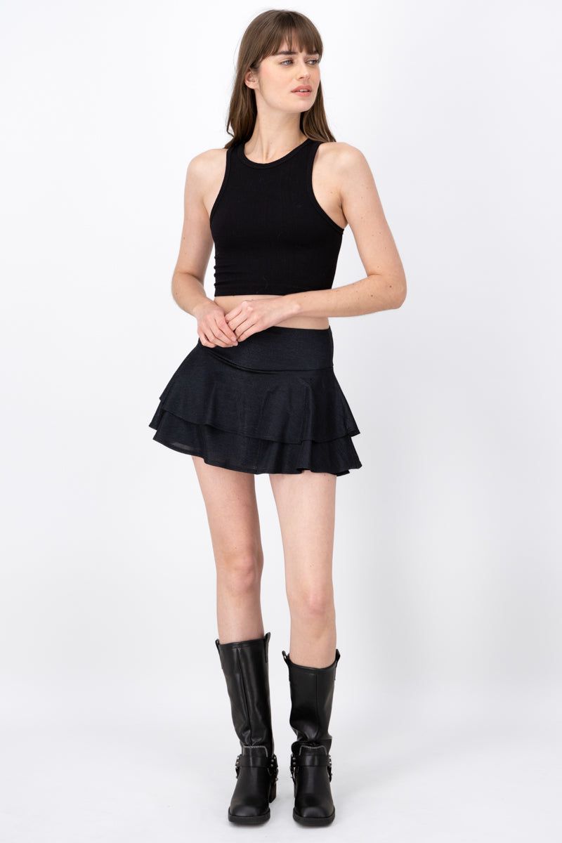 Falda Con Dos Olanes Con Pieza En La Cintura sold by Shasa