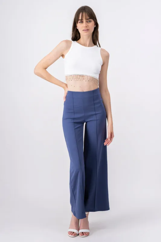 Pantalón Wide Leg Cintura Alta Costuras sold by Shasa