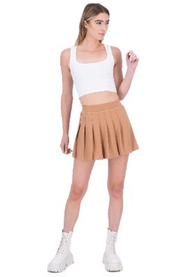 Falda mini tableada lisa sold by Shasa