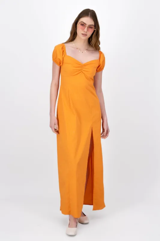 Vestido Maxi Mangas Abullonadas sold by Shasa