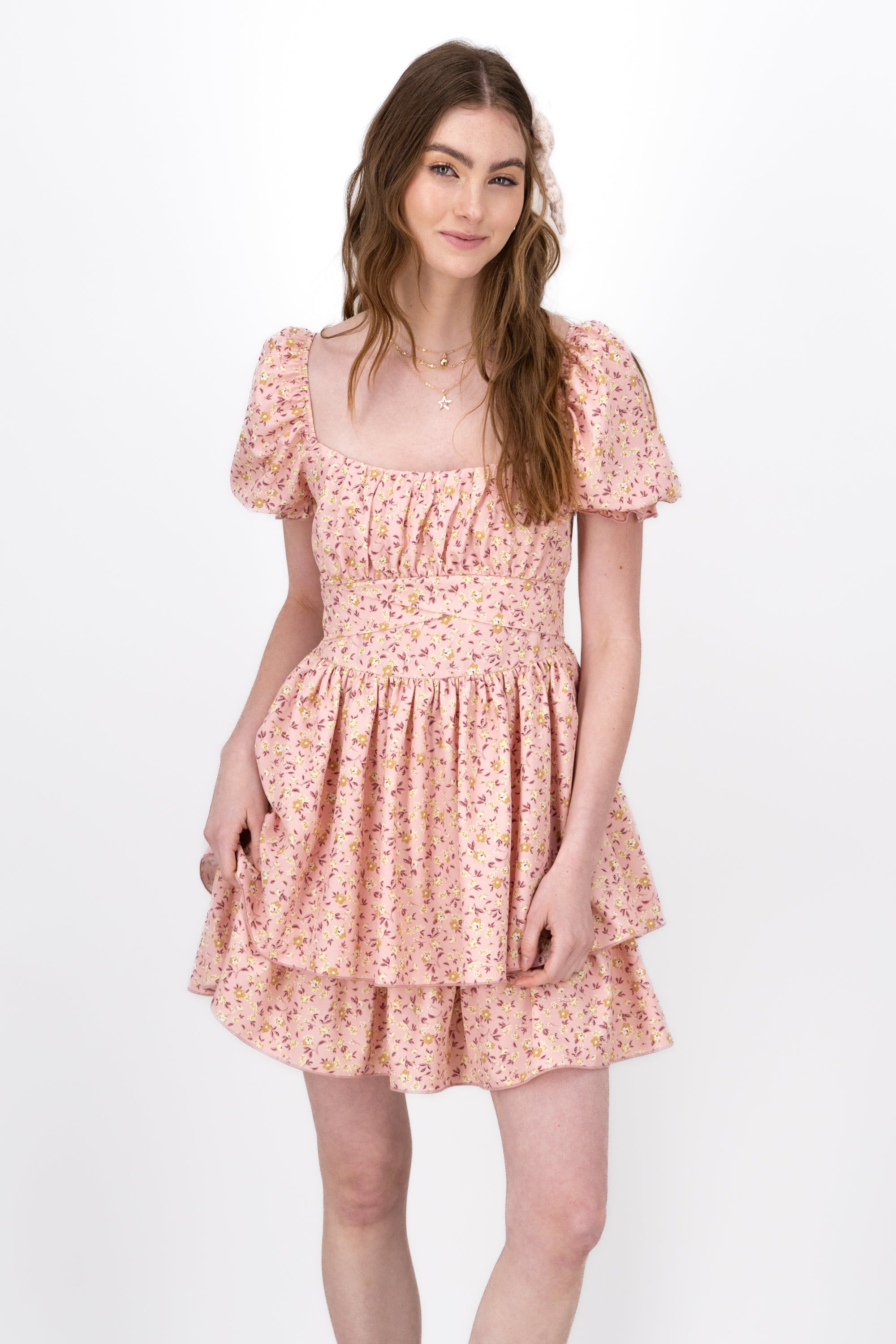 Vestido Mini Flores Manga Olanes sold by Shasa product image thumbnail 2