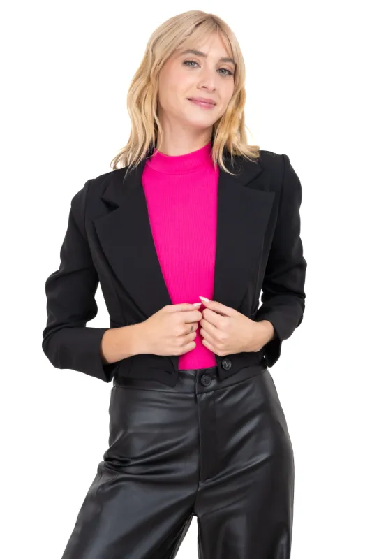 Saco crop cuello solapa sold by Shasa