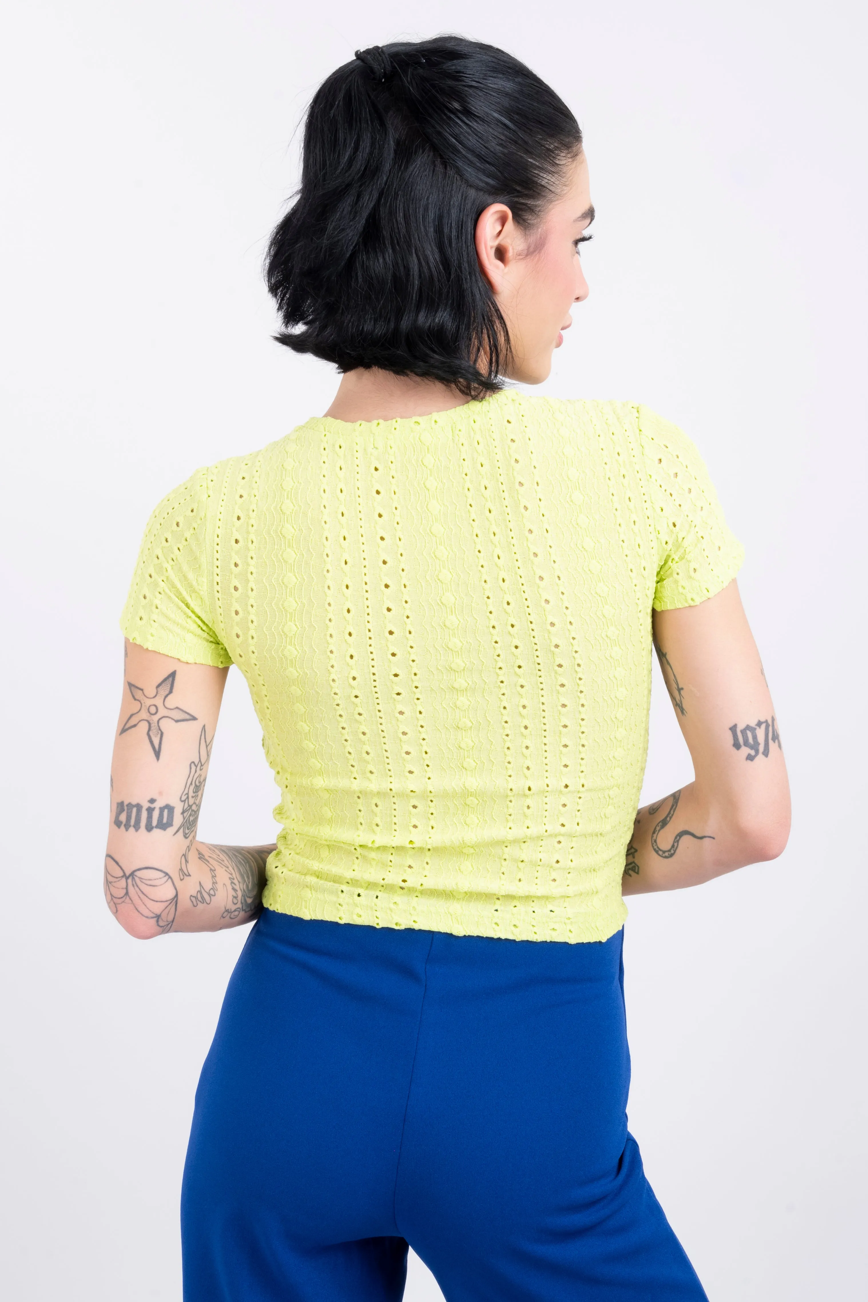 Top tejido eyelet manga corta sold by Shasa product image thumbnail 4