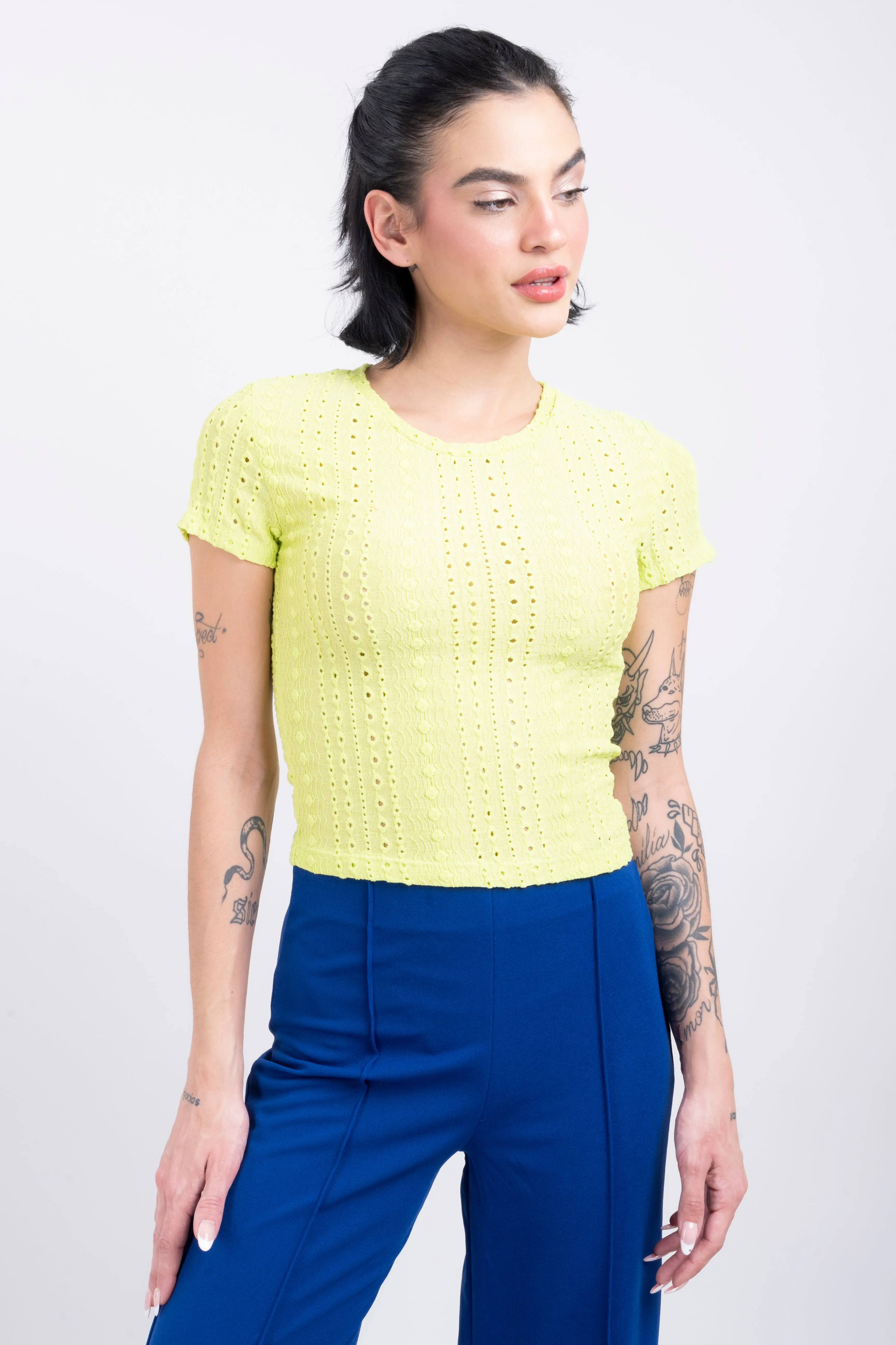 Top tejido eyelet manga corta sold by Shasa product image thumbnail 2