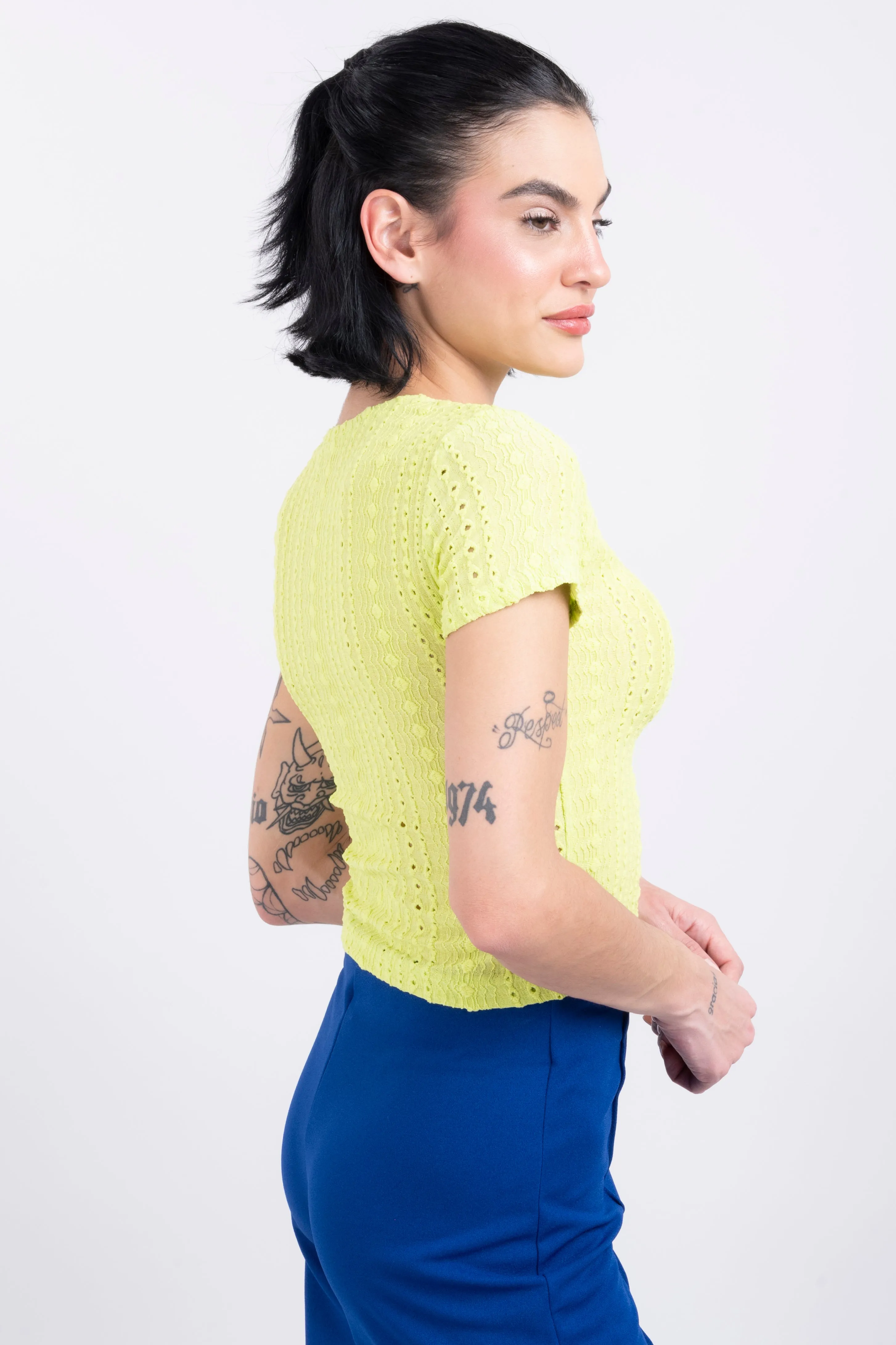 Top tejido eyelet manga corta sold by Shasa product image thumbnail 3