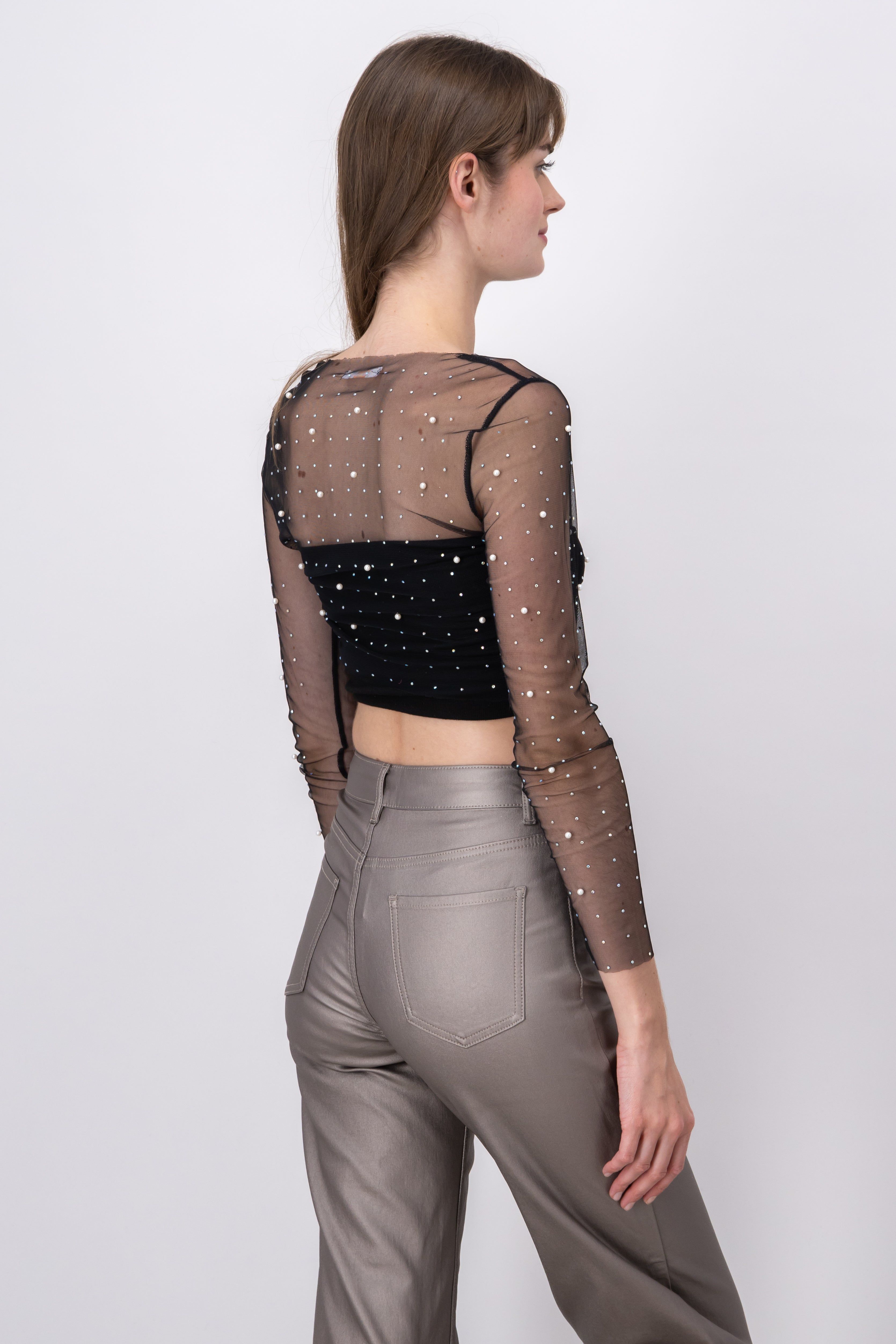 Top mesh brilloso perlas sold by Shasa product image thumbnail 3