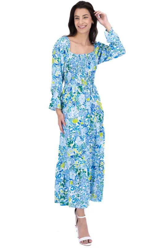 Vestido maxi tejido elástico floreado sold by Shasa