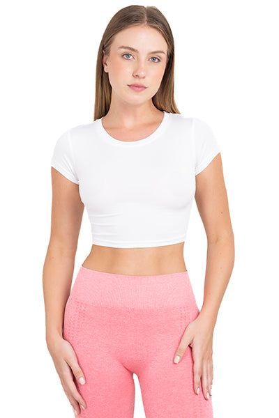 Top crop manga corta lisa sold by Shasa product image thumbnail 5