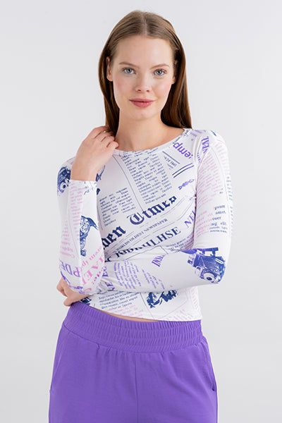 Top Manga Larga Periódico sold by Shasa