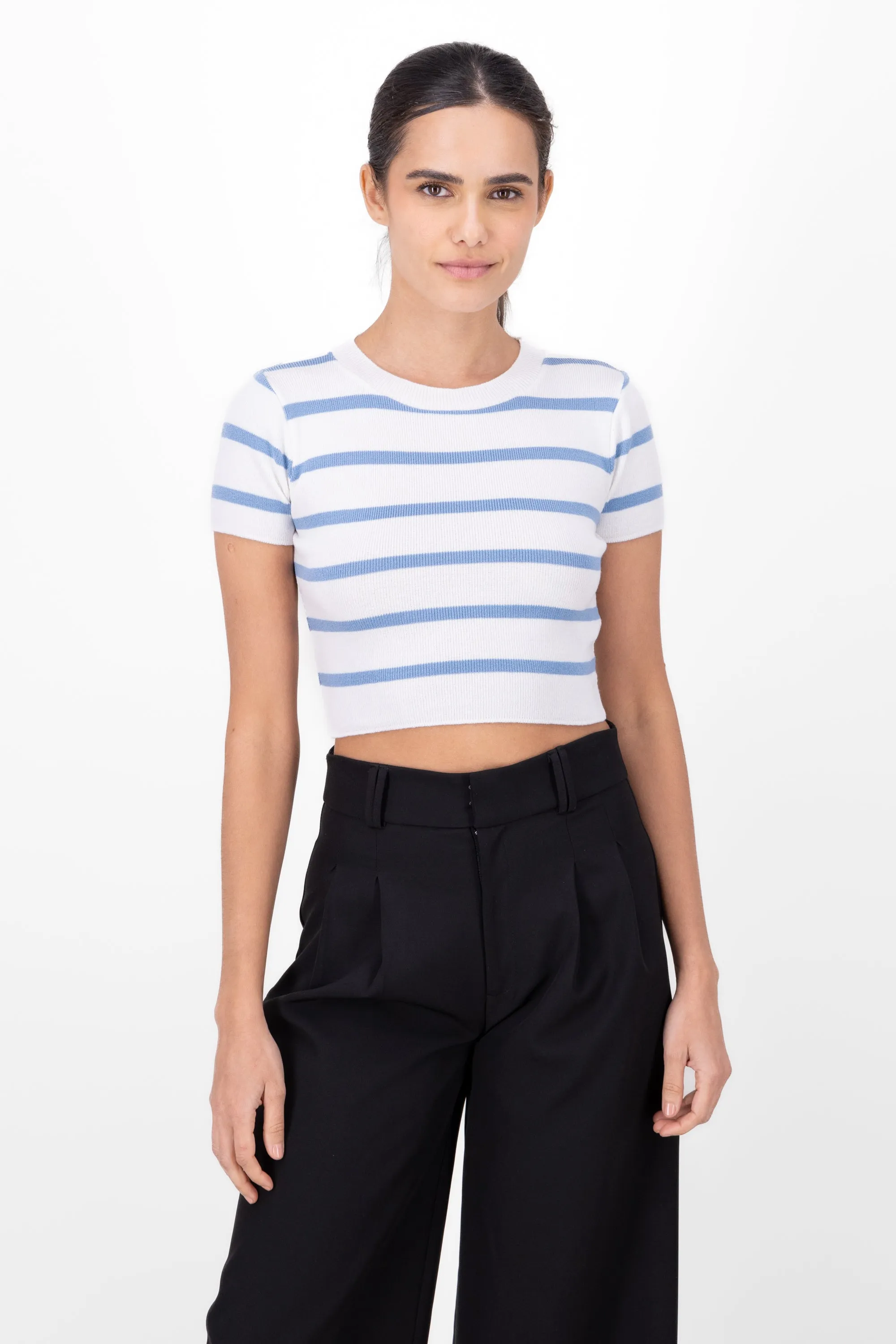Top Crop Punto Manga Corta Rayas sold by Shasa product image thumbnail 2