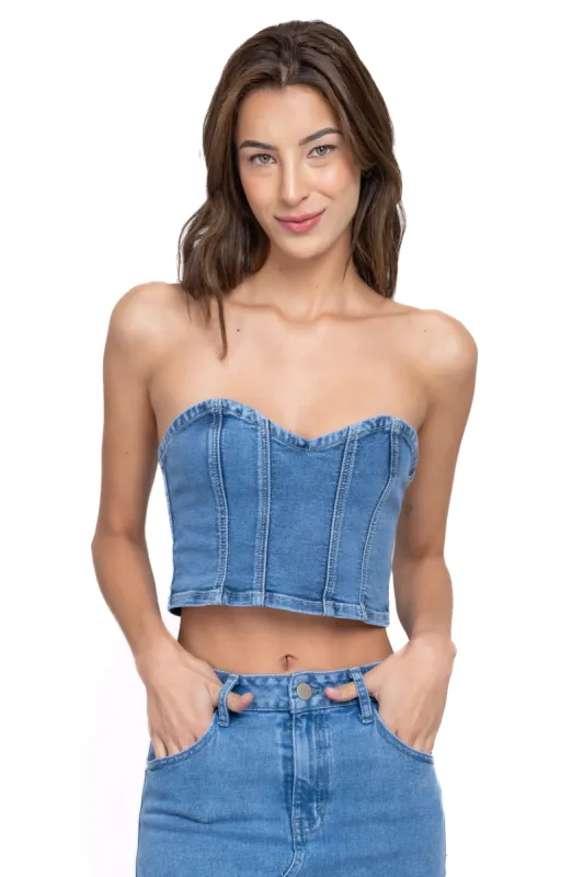 Top Corset Denim sold by Shasa
