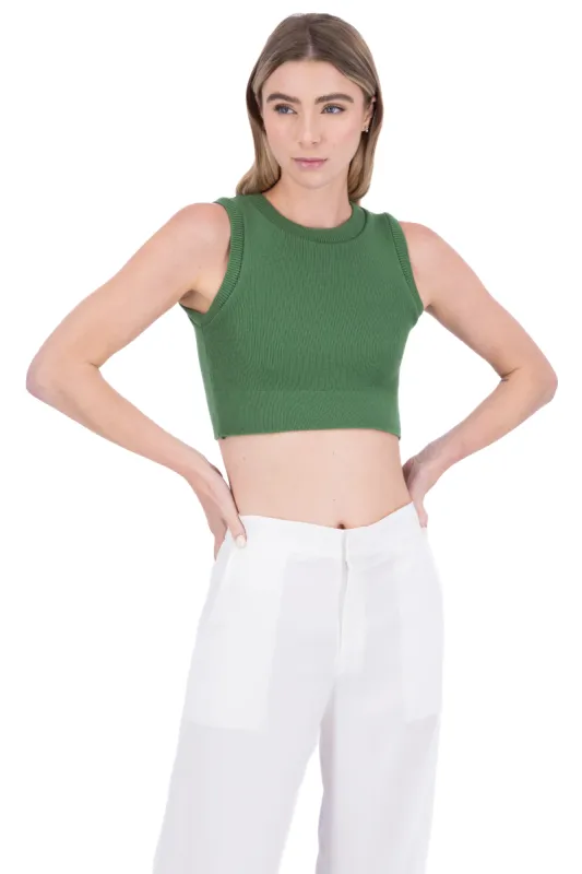 Top acanalado cuello redondo sold by Shasa