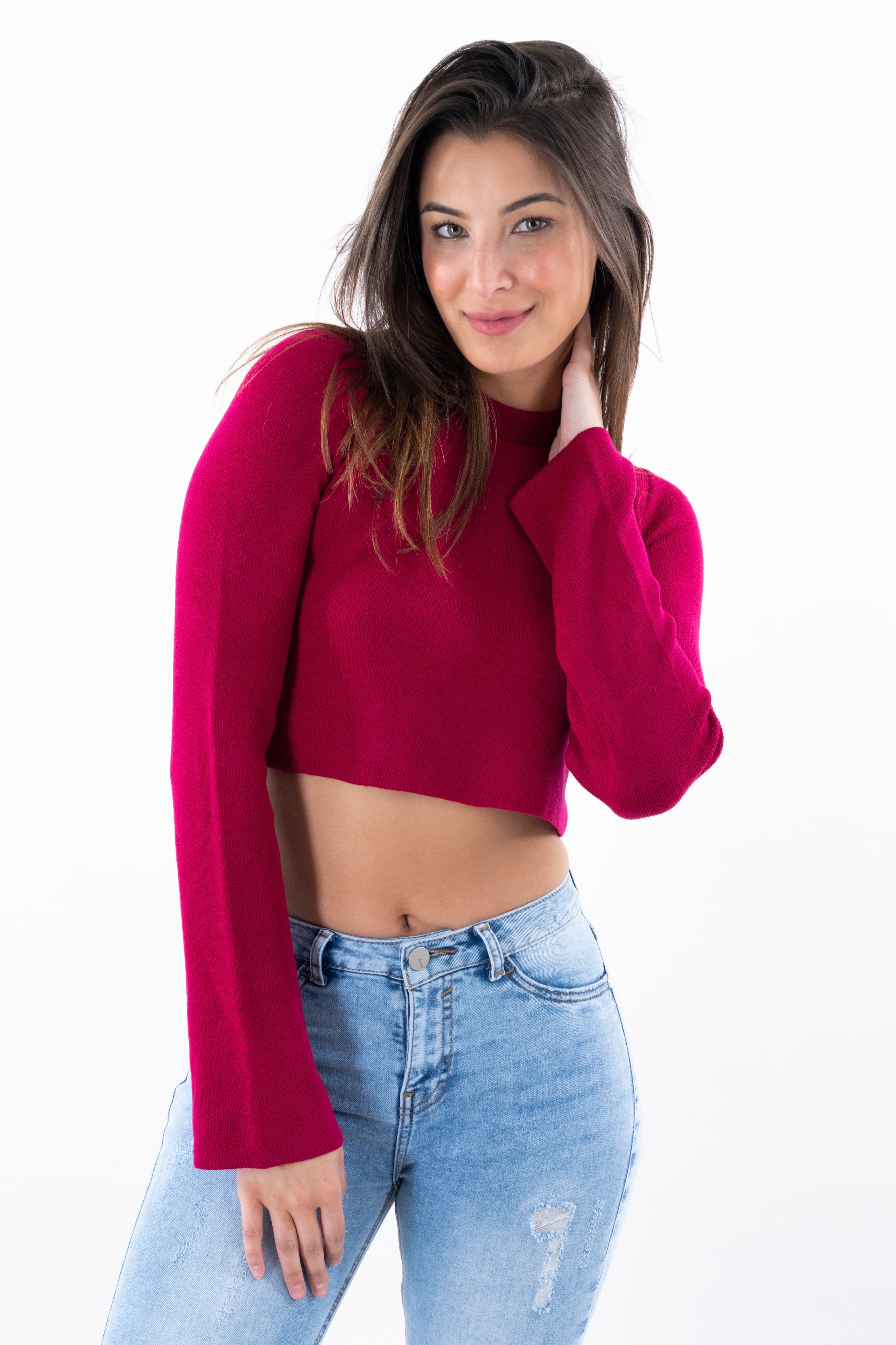 Suéter crop manga amplia sold by Shasa