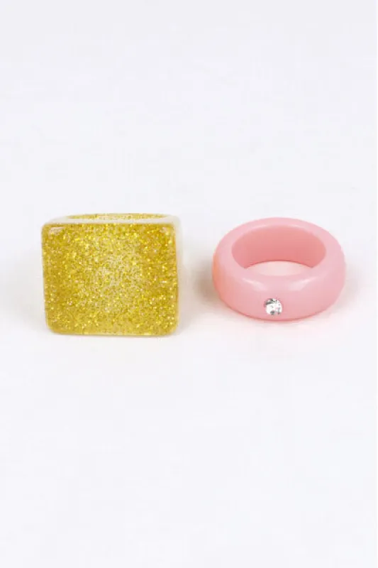 Set 2 Anillos Glitter sold by Shasa