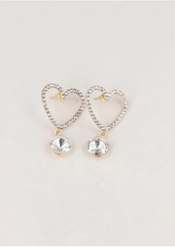 Aretes Corazon Brillos Cristal sold by Shasa