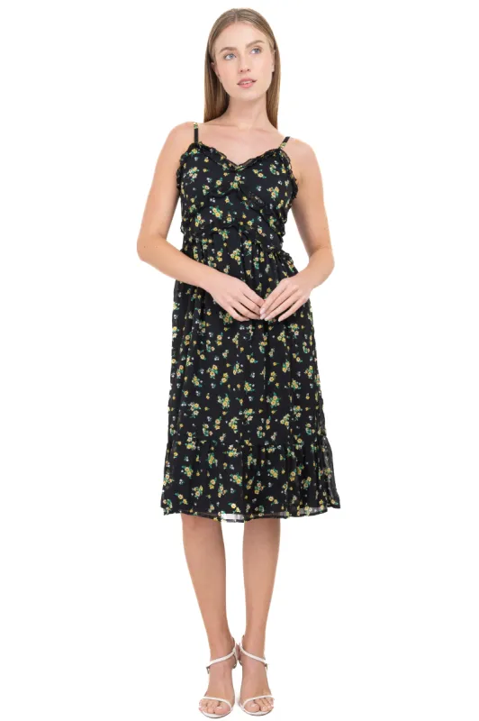 Vestido midi olanes flores sold by Shasa