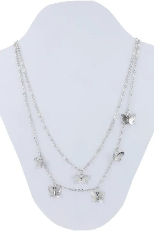 Collar cadena doble capa mariposas sold by Shasa