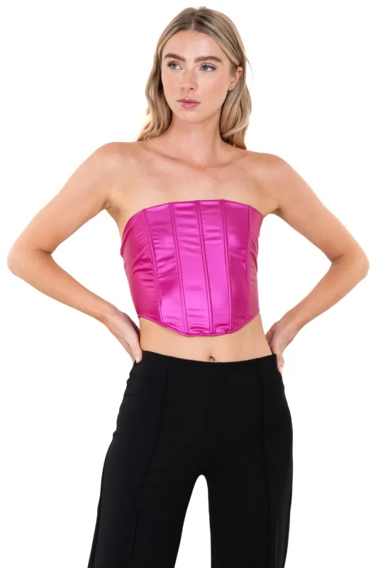 Corset metalizado efecto piel sold by Shasa