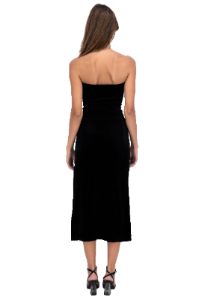 Vestido midi strapless terciopelo sold by Shasa