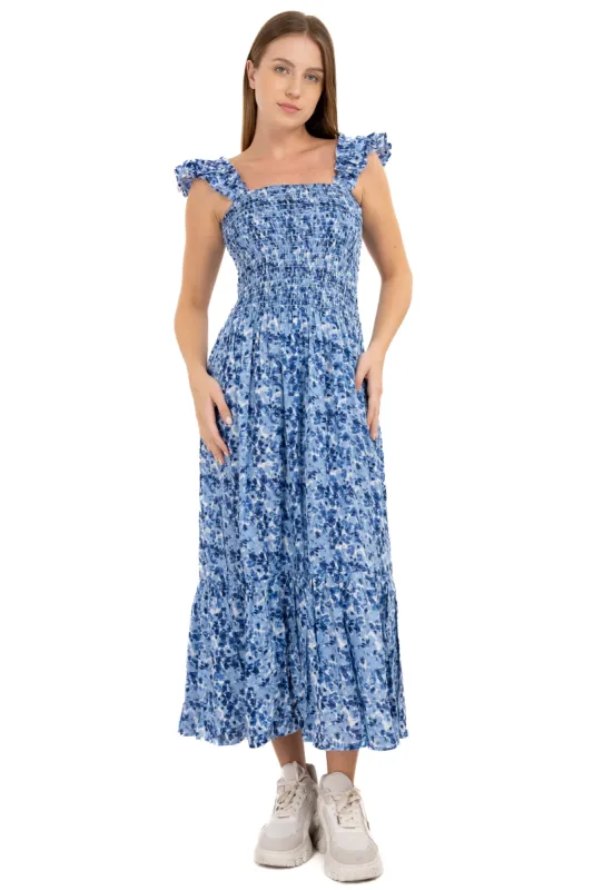 Vestido maxi smock flores sold by Shasa