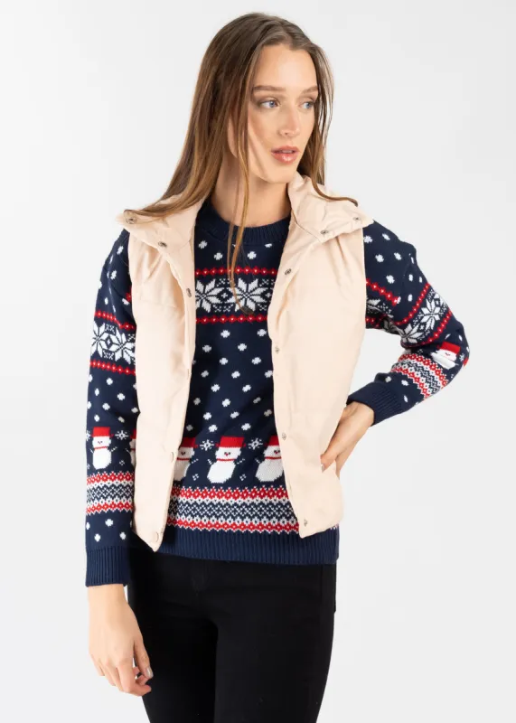 Chaleco capitonado corto efecto piel sold by Shasa