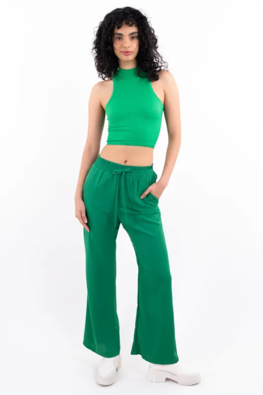 Pantalón amplio liso cintura elástica sold by Shasa