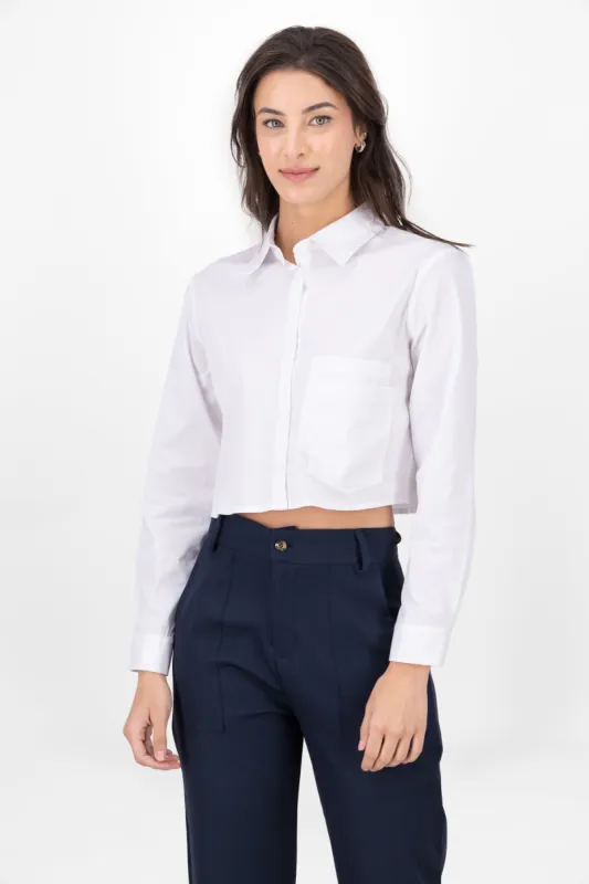 Camisa Crop Detalle Doble Bolsa sold by Shasa