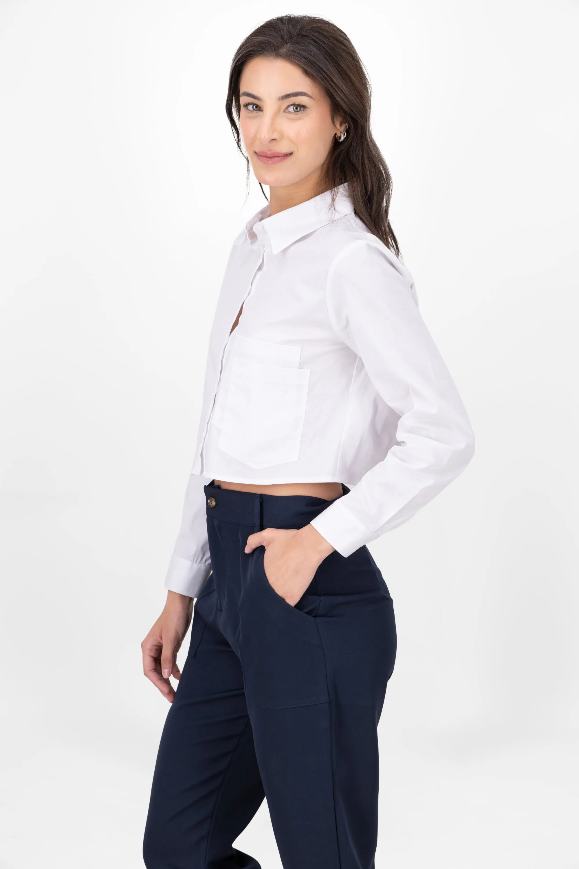 Camisa Crop Detalle Doble Bolsa sold by Shasa product image thumbnail 3