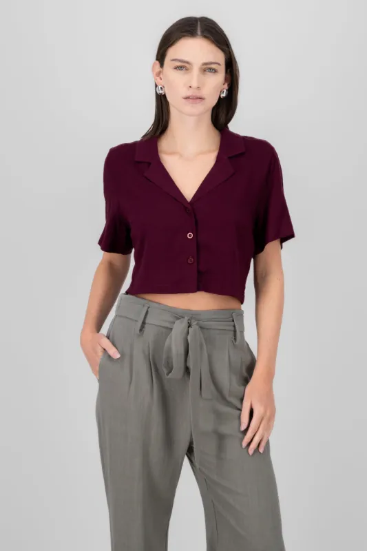 Camisa crop lisa sold by Shasa