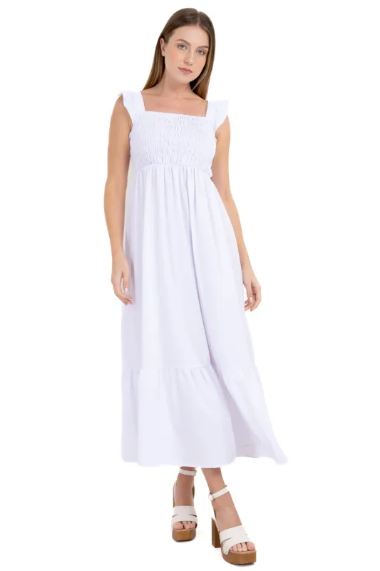 Vestido maxi escote recto olanes sold by Shasa