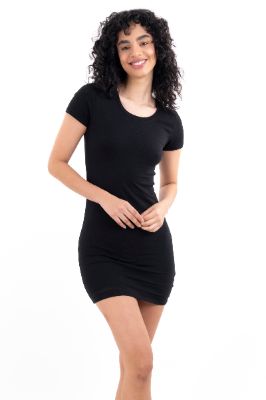Vestido mini liso manga corta sold by Shasa
